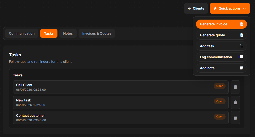 Quickly manage customers screenshot